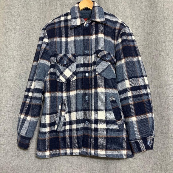 Sears Other - Vintage 70s Sears Shacket Men Large Plaid Flannel Lined Sherpa Faux Fur